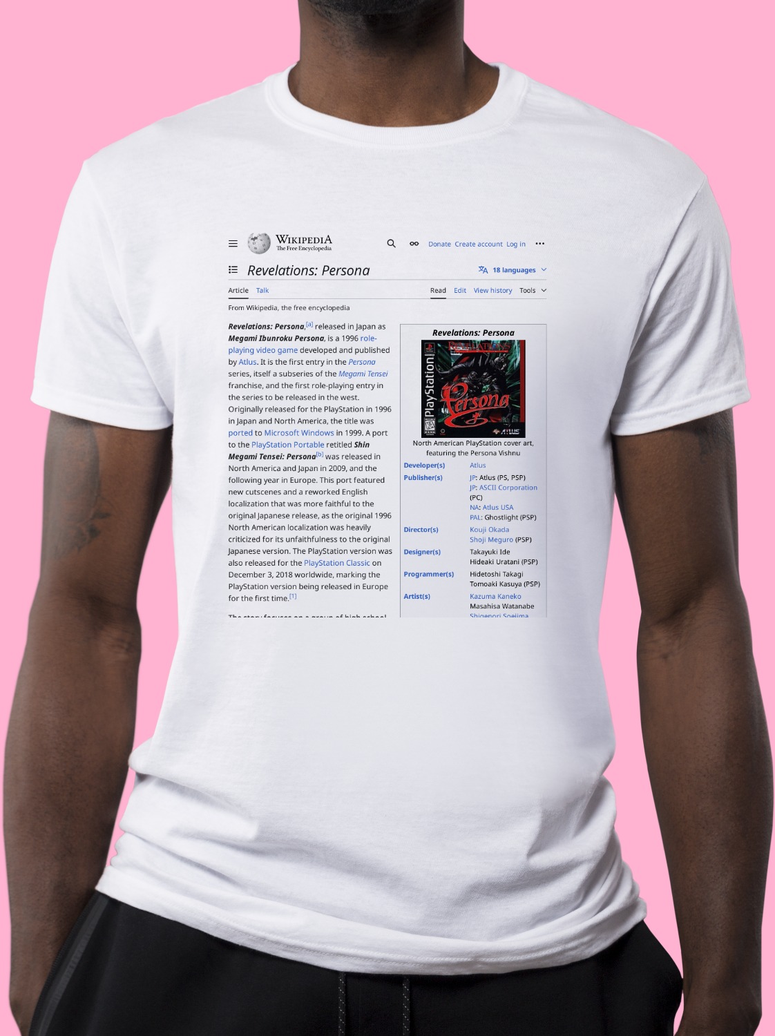 Revelations:_Persona Wikipedia Shirt