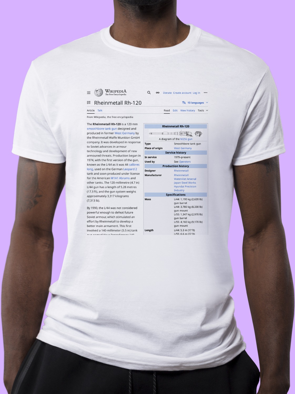 Rheinmetall_Rh-120 Wikipedia Shirt