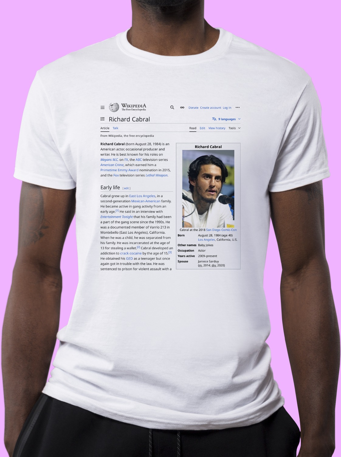 Richard_Cabral Wikipedia Shirt