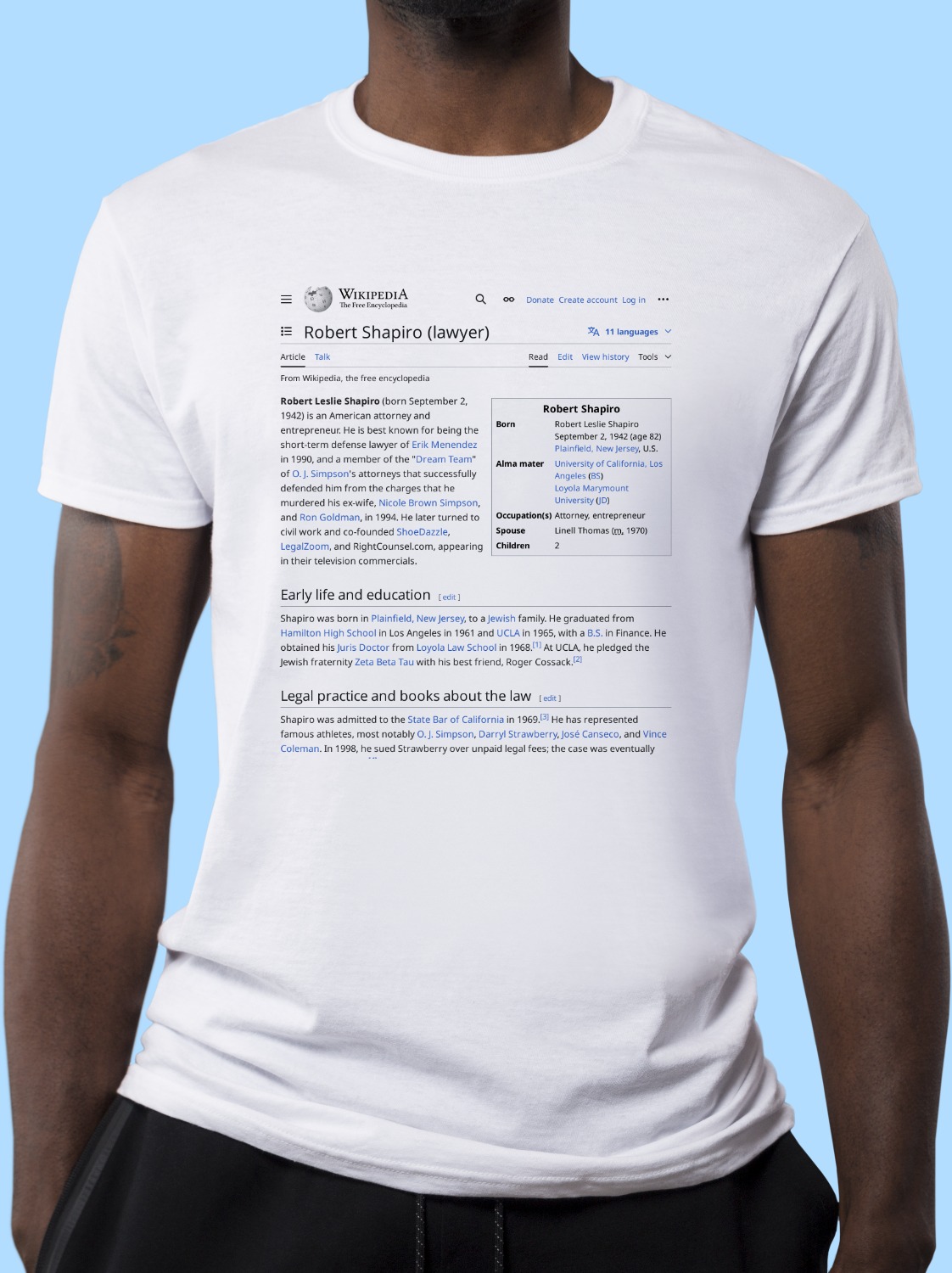 Robert_Shapiro_(lawyer) Wikipedia Shirt