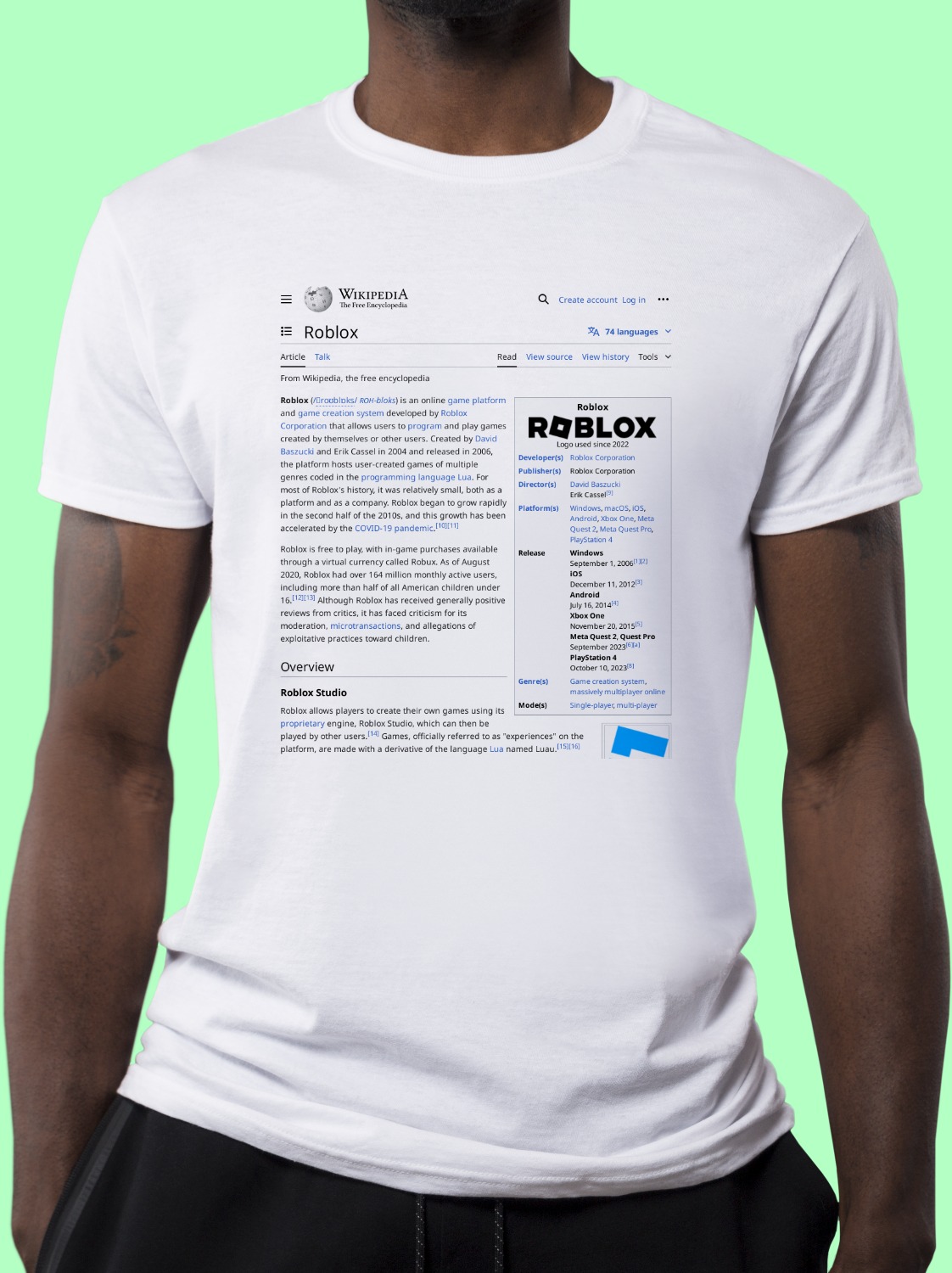 Roblox Wikipedia Shirt