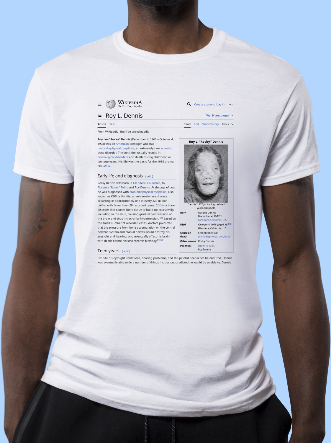 Roy L Dennis Wikipedia T Shirt