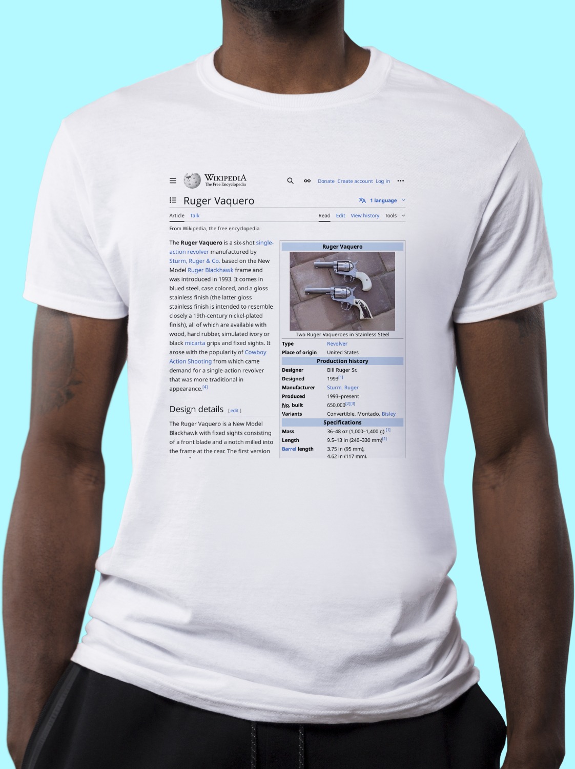 Ruger_Vaquero Wikipedia Shirt