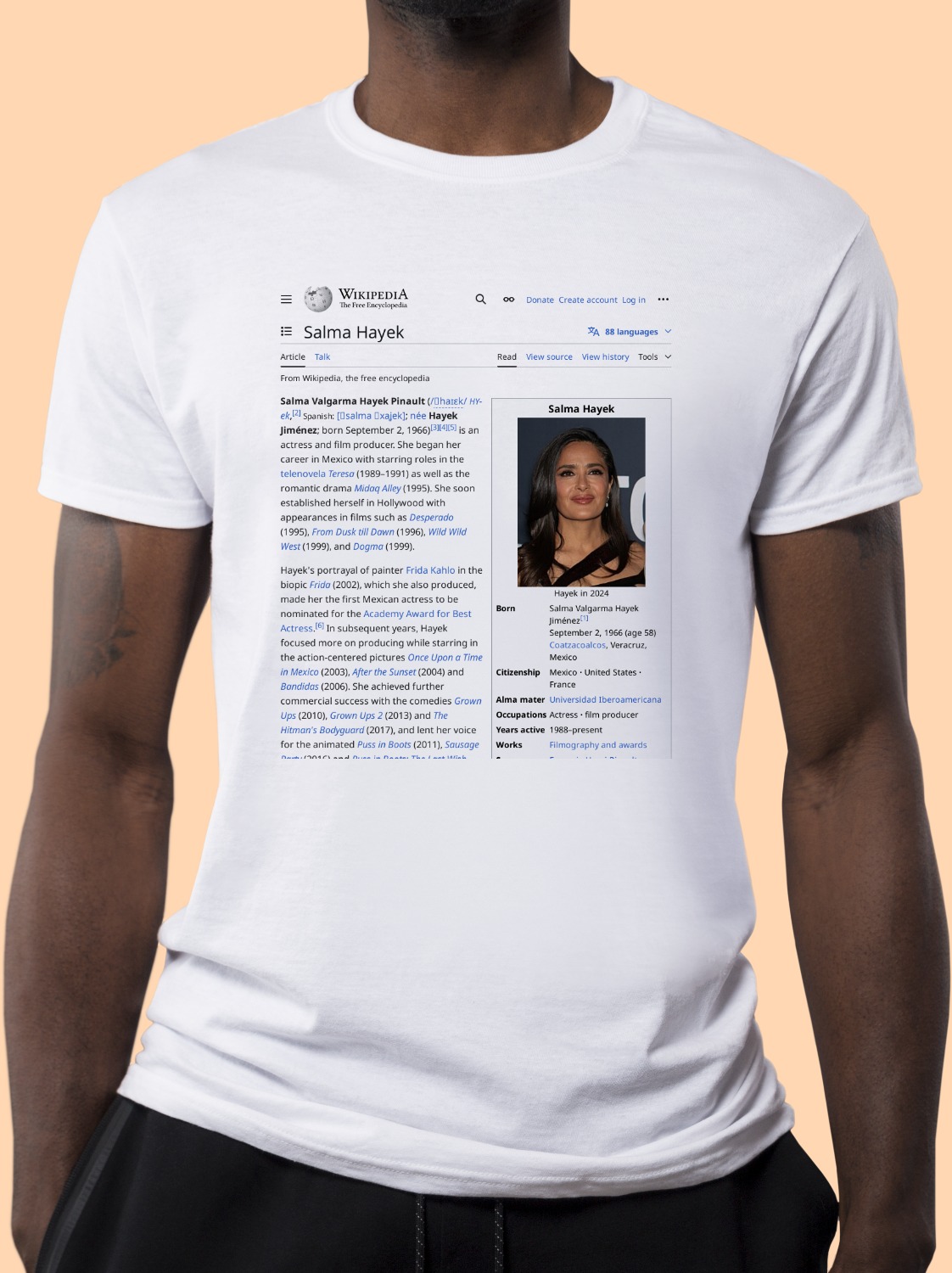 Salma_Hayek Wikipedia Shirt