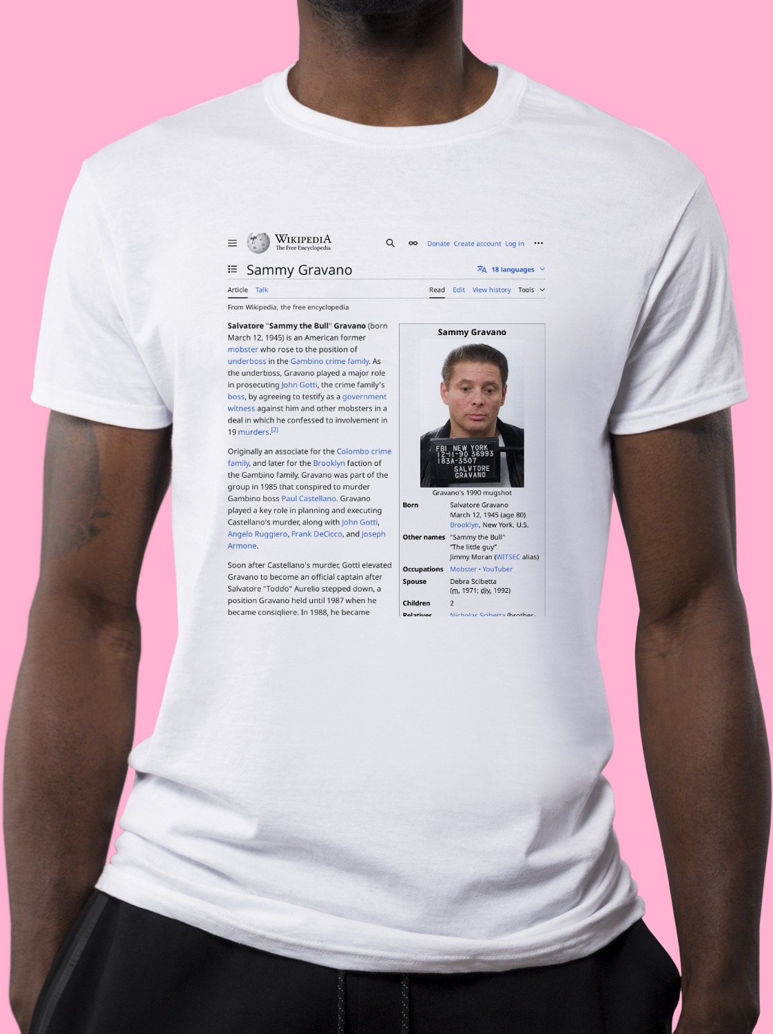 Sammy_Gravano Wikipedia Shirt