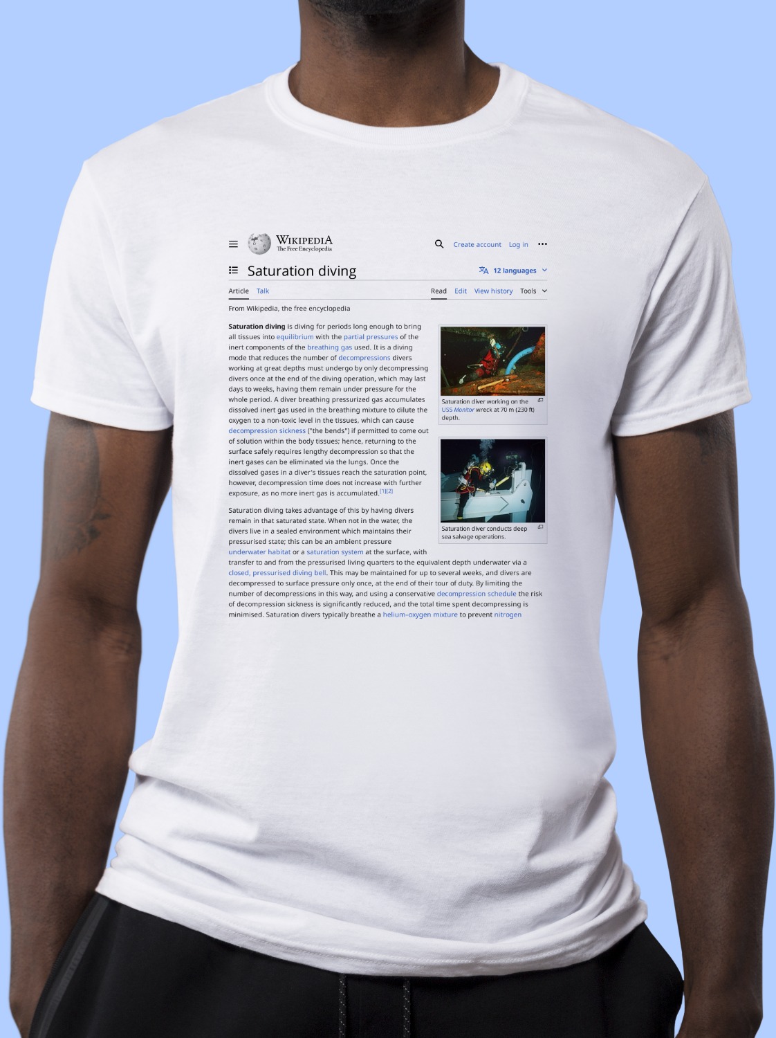 Saturation_diving Wikipedia Shirt