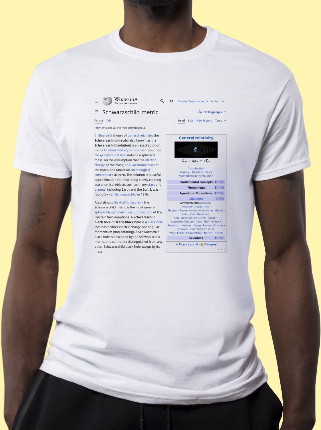 Schwarzschild_metric Wikipedia Shirt