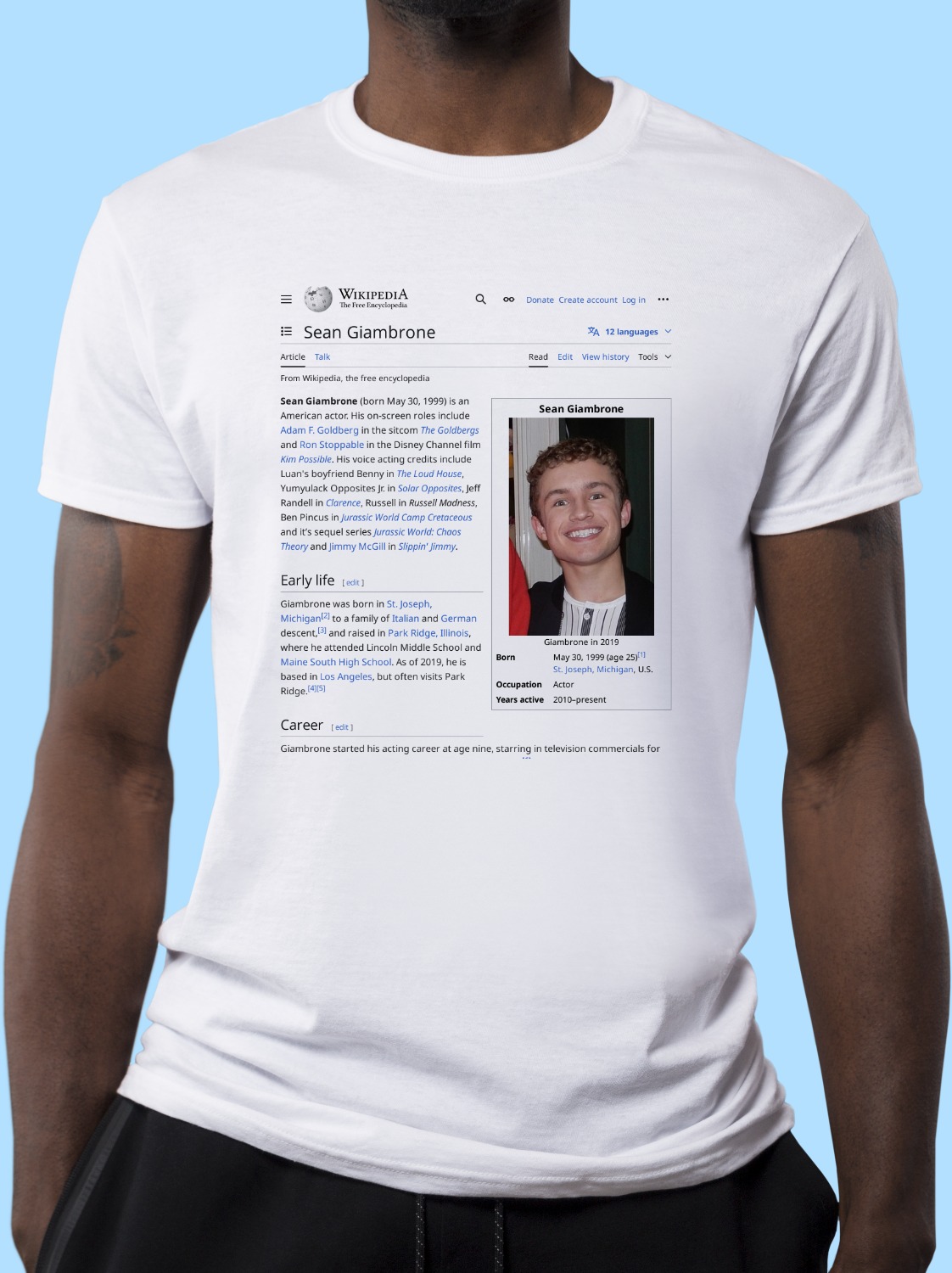 Sean_Giambrone Wikipedia Shirt