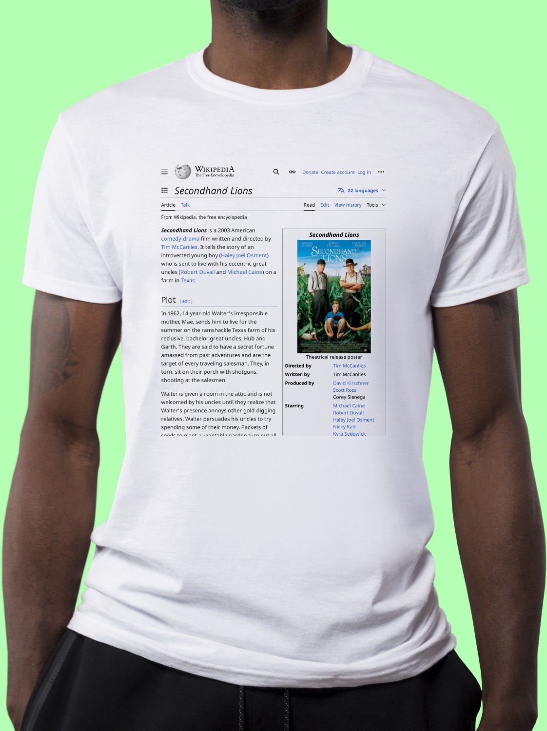 Secondhand_Lions Wikipedia Shirt