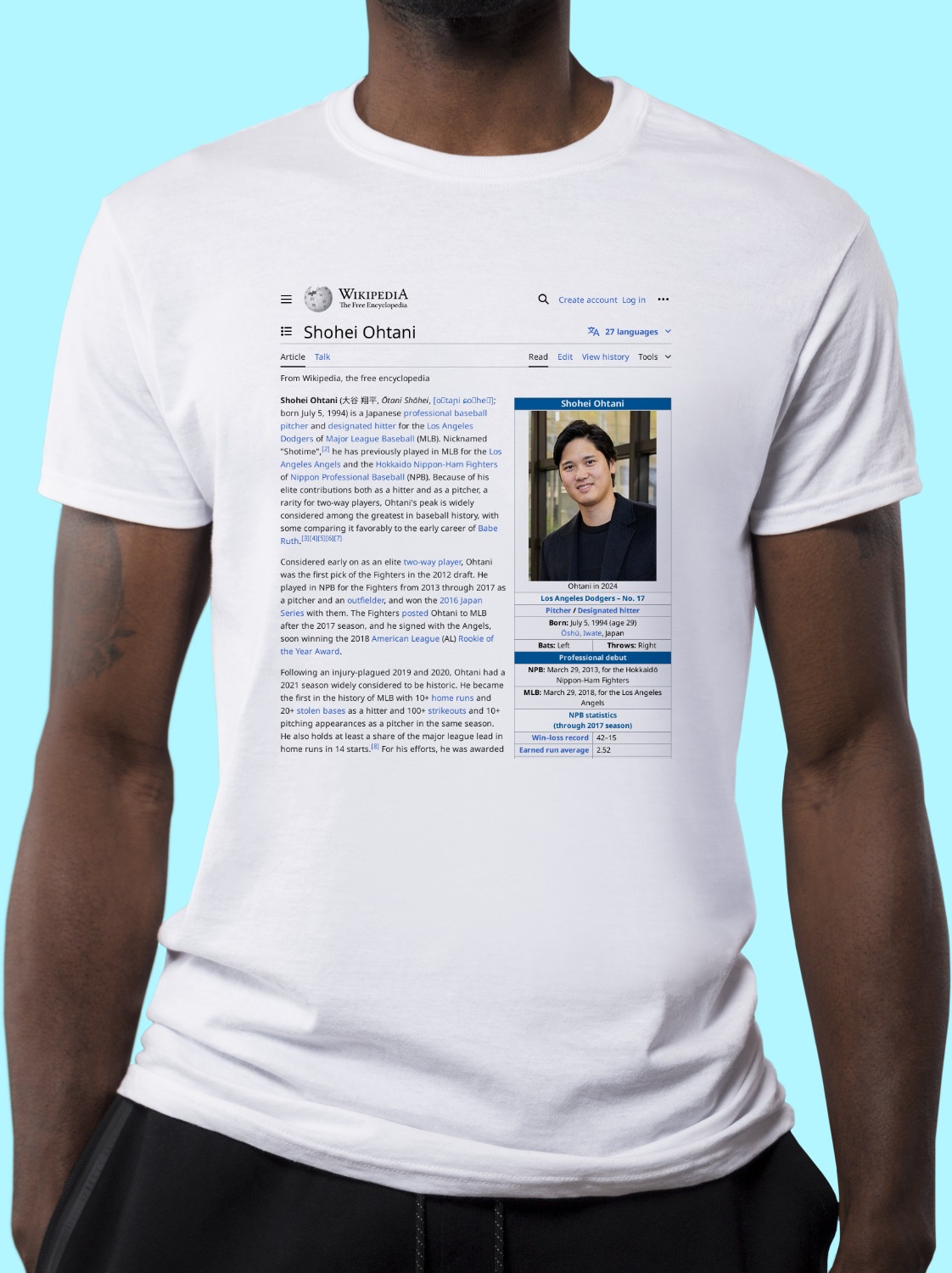 Shohei_Ohtani Wikipedia Shirt