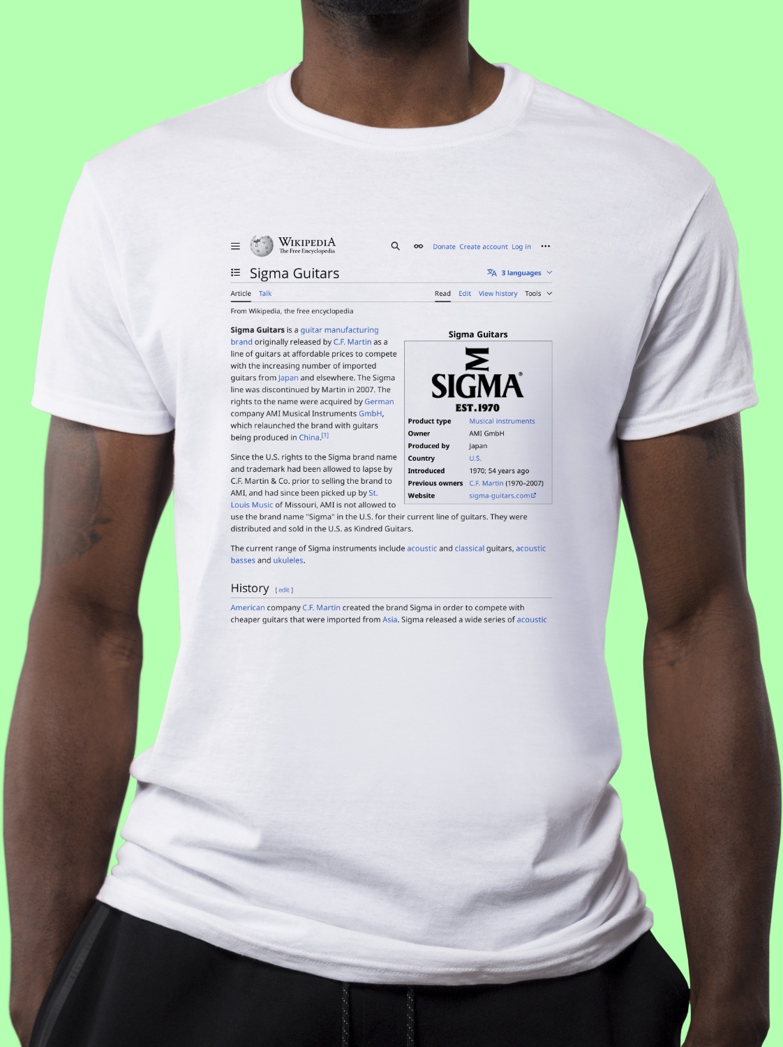 Sigma_Guitars Wikipedia Shirt