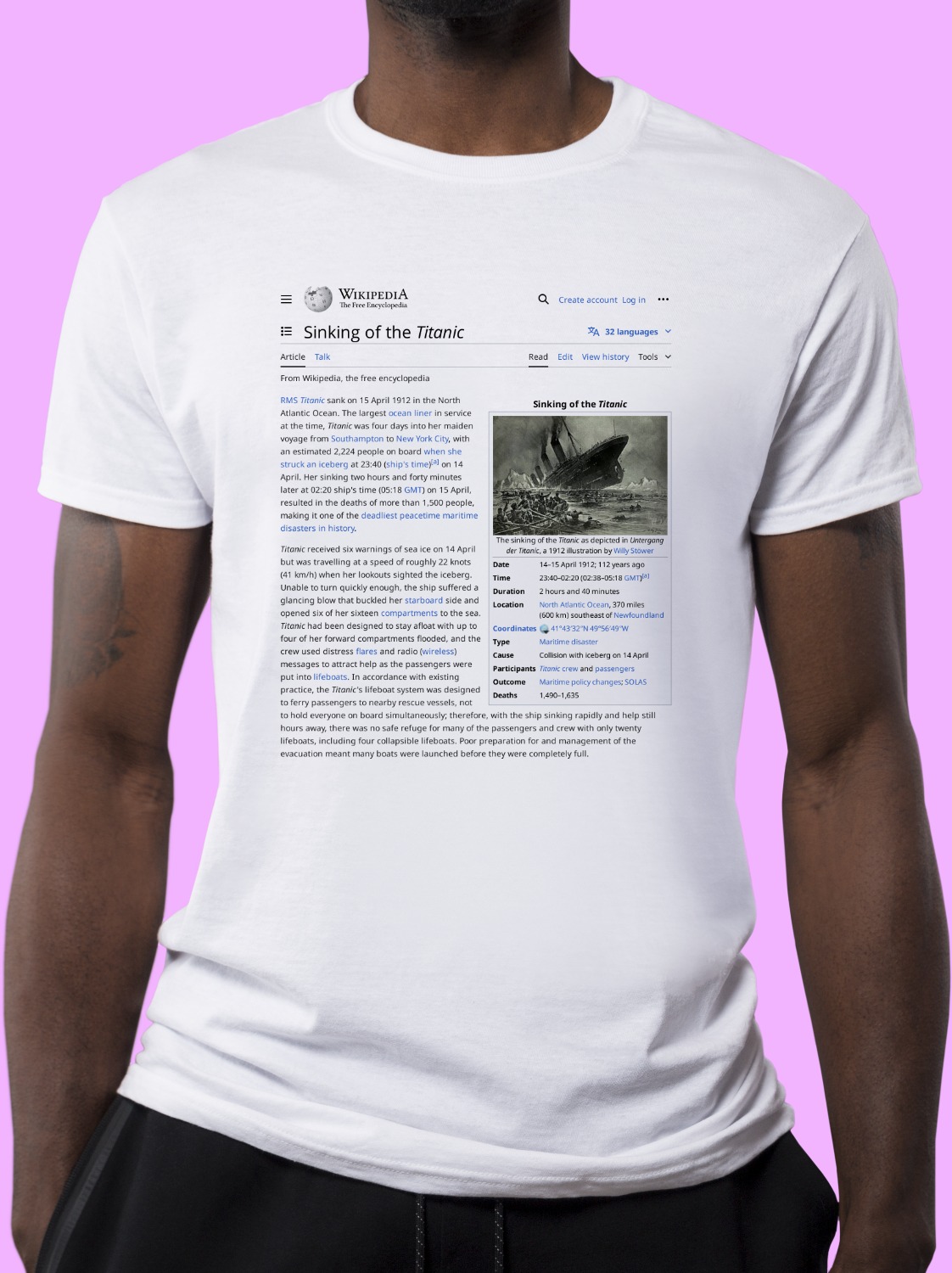 Sinking_of_the_RMS_Titanic Wikipedia Shirt