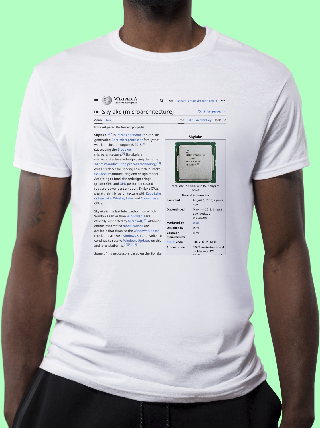 Skylake_(microarchitecture) Wikipedia Shirt