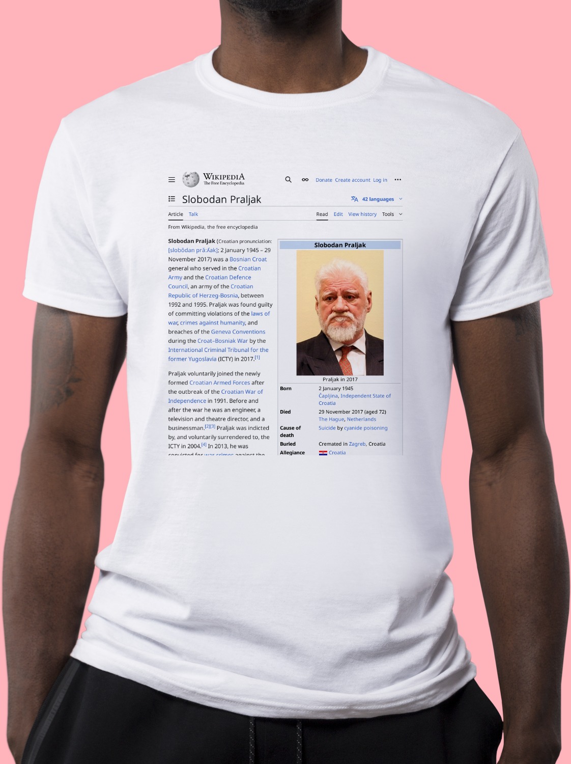 Slobodan_Praljak Wikipedia Shirt