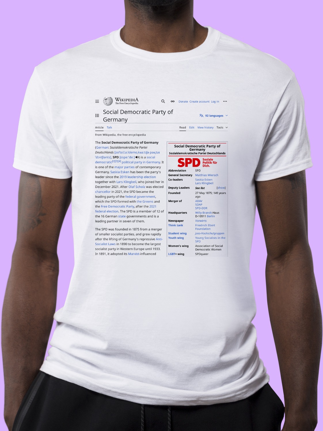 Social_Democratic_Party_of_Germany Wikipedia Shirt