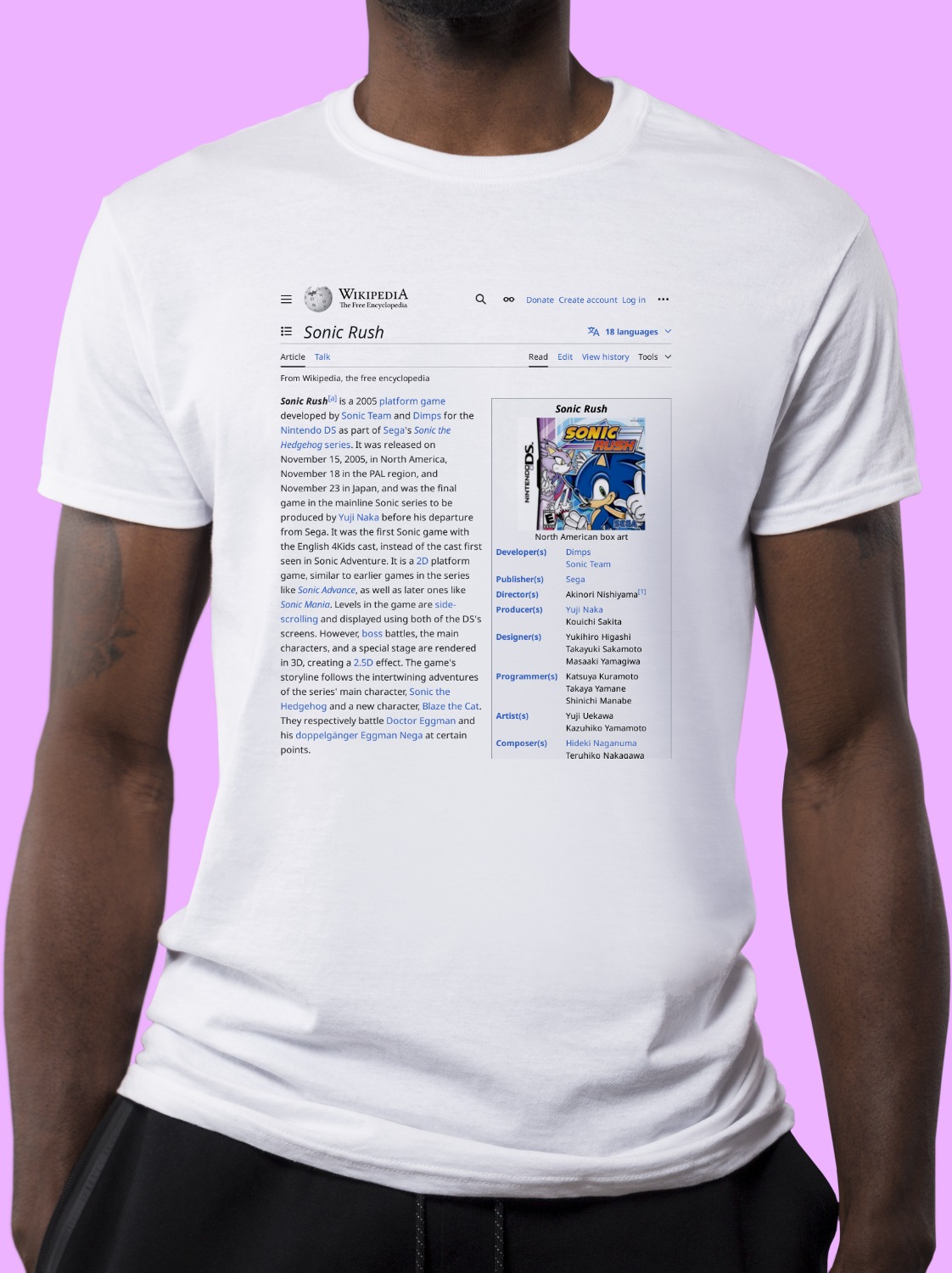 Sonic_Rush Wikipedia Shirt