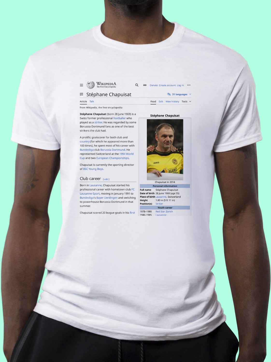 Stéphane_Chapuisat Wikipedia Shirt