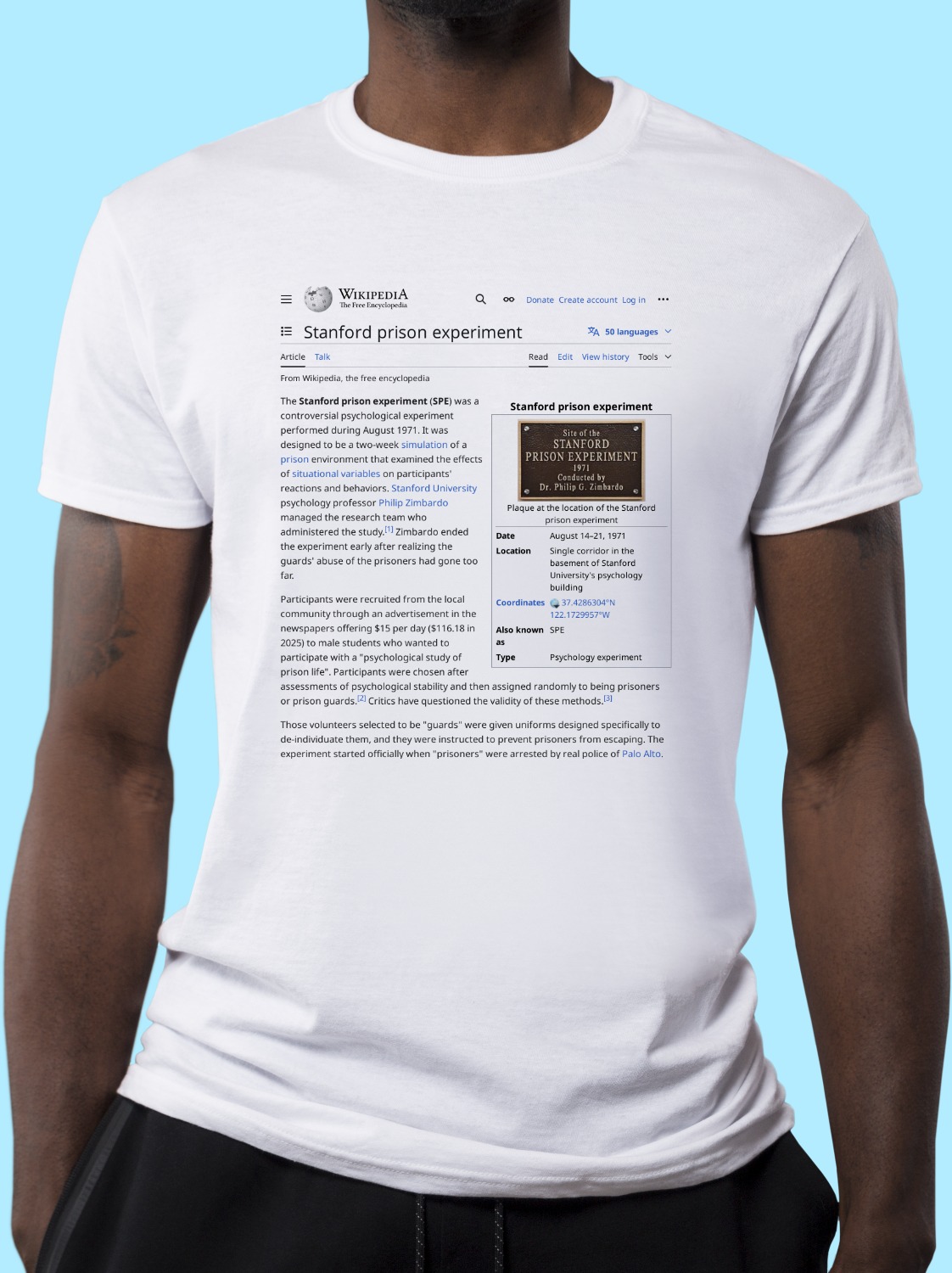 Stanford_prison_experiment Wikipedia Shirt