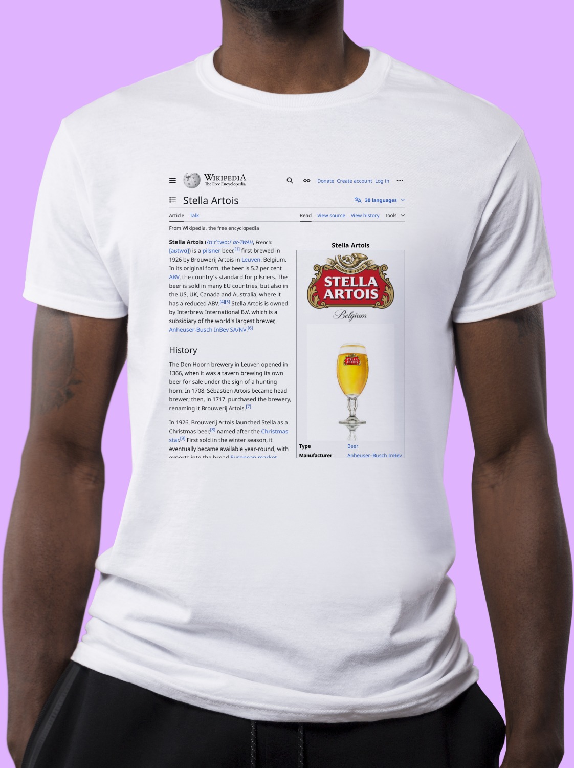 Stella_Artois Wikipedia Shirt