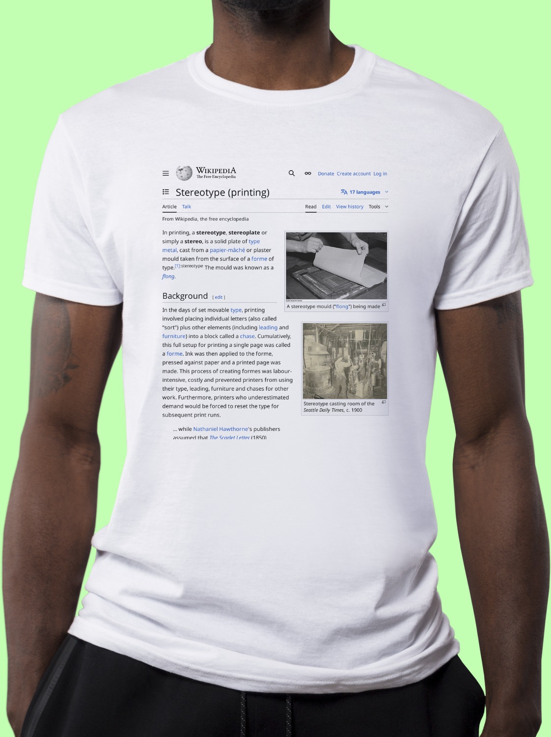 Stereotype_(printing) Wikipedia Shirt