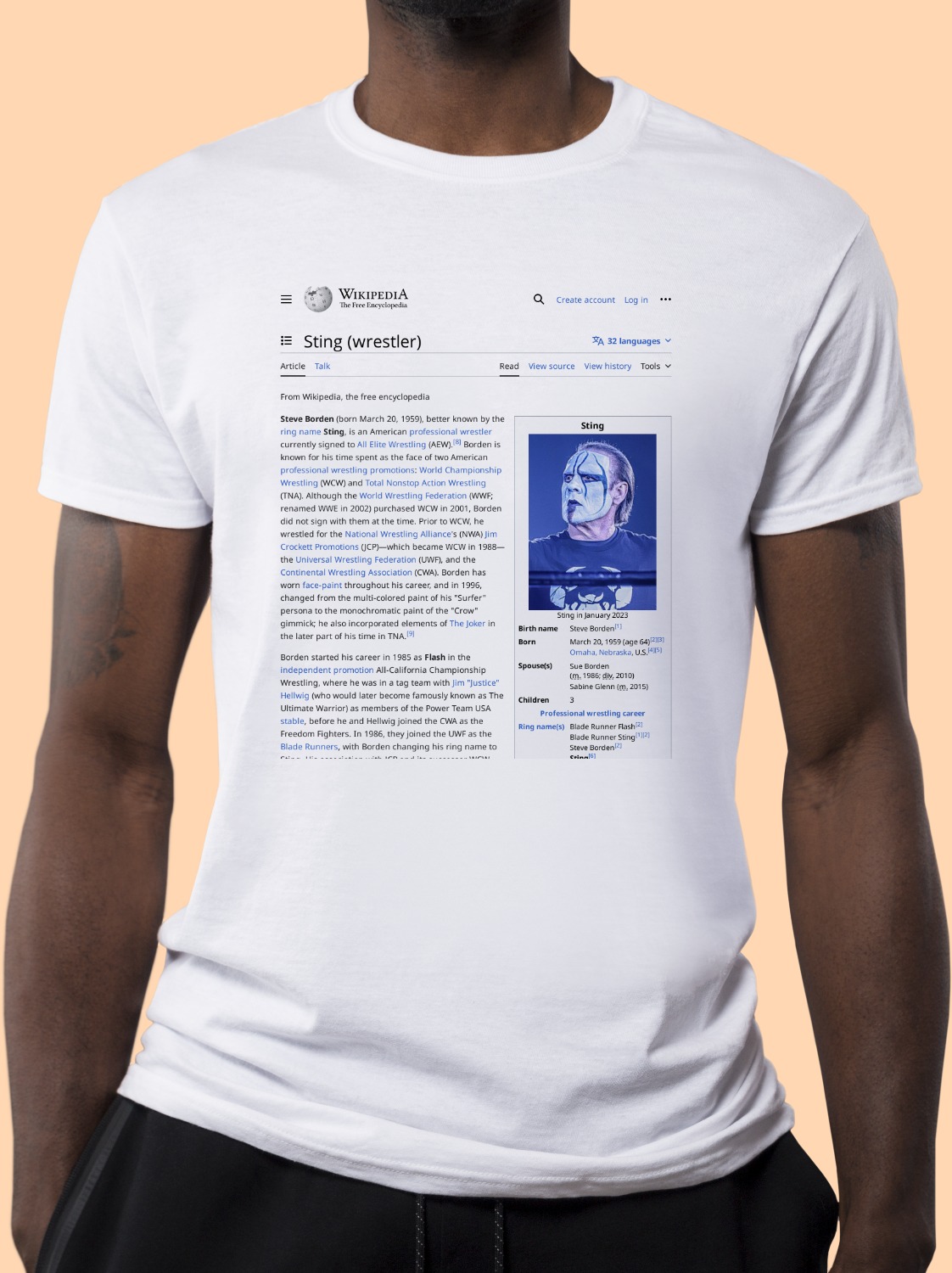 Sting_(wrestler) Wikipedia Shirt