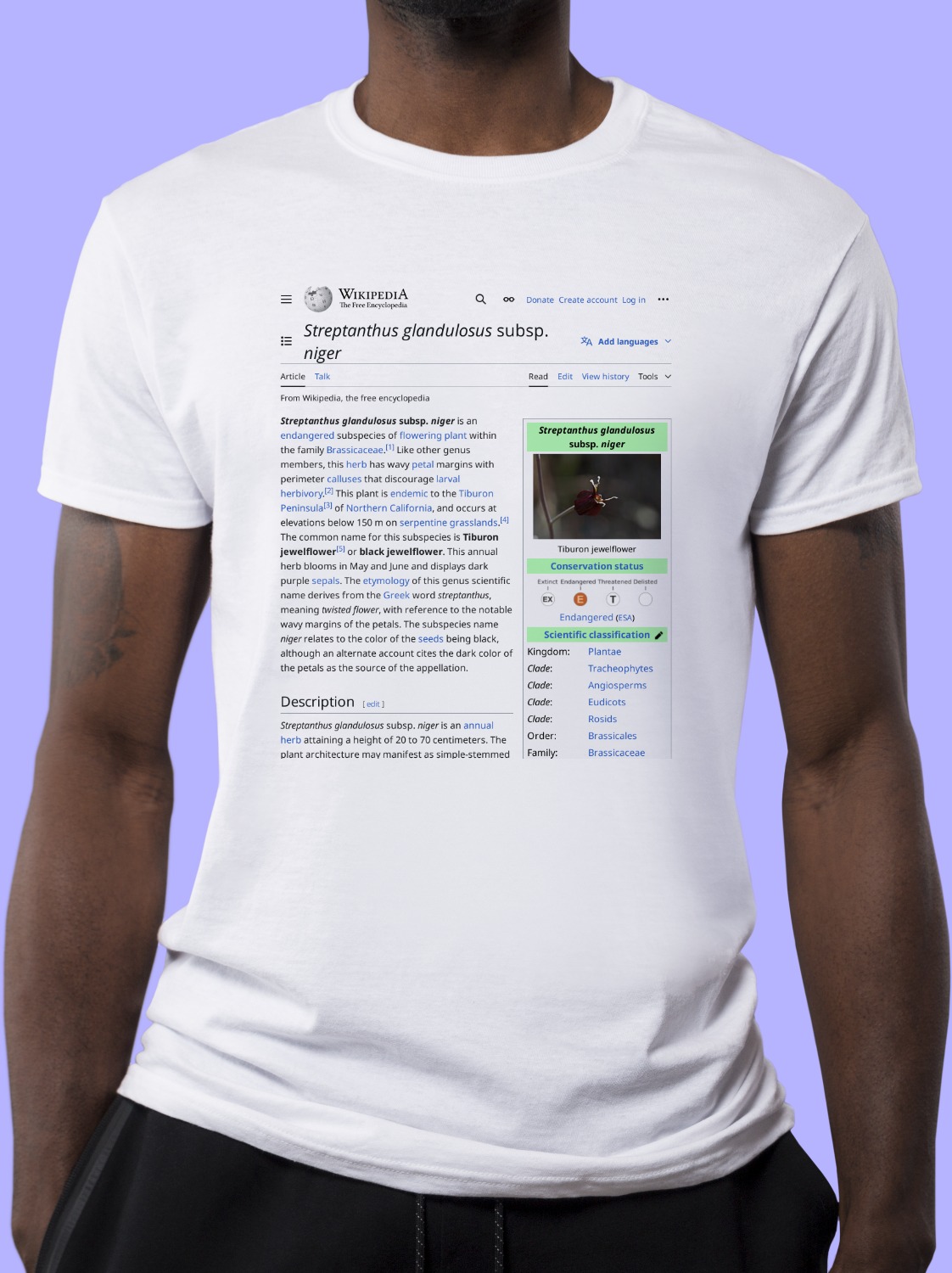 Streptanthus_niger Wikipedia Shirt