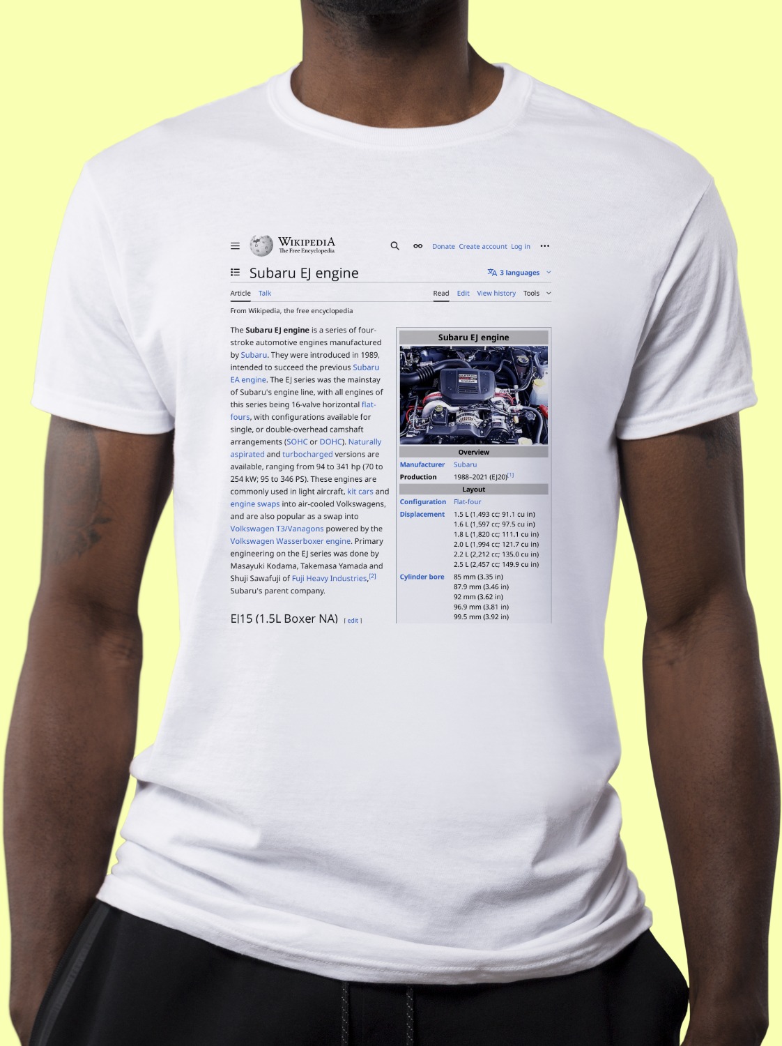 Subaru_EJ_engine Wikipedia Shirt
