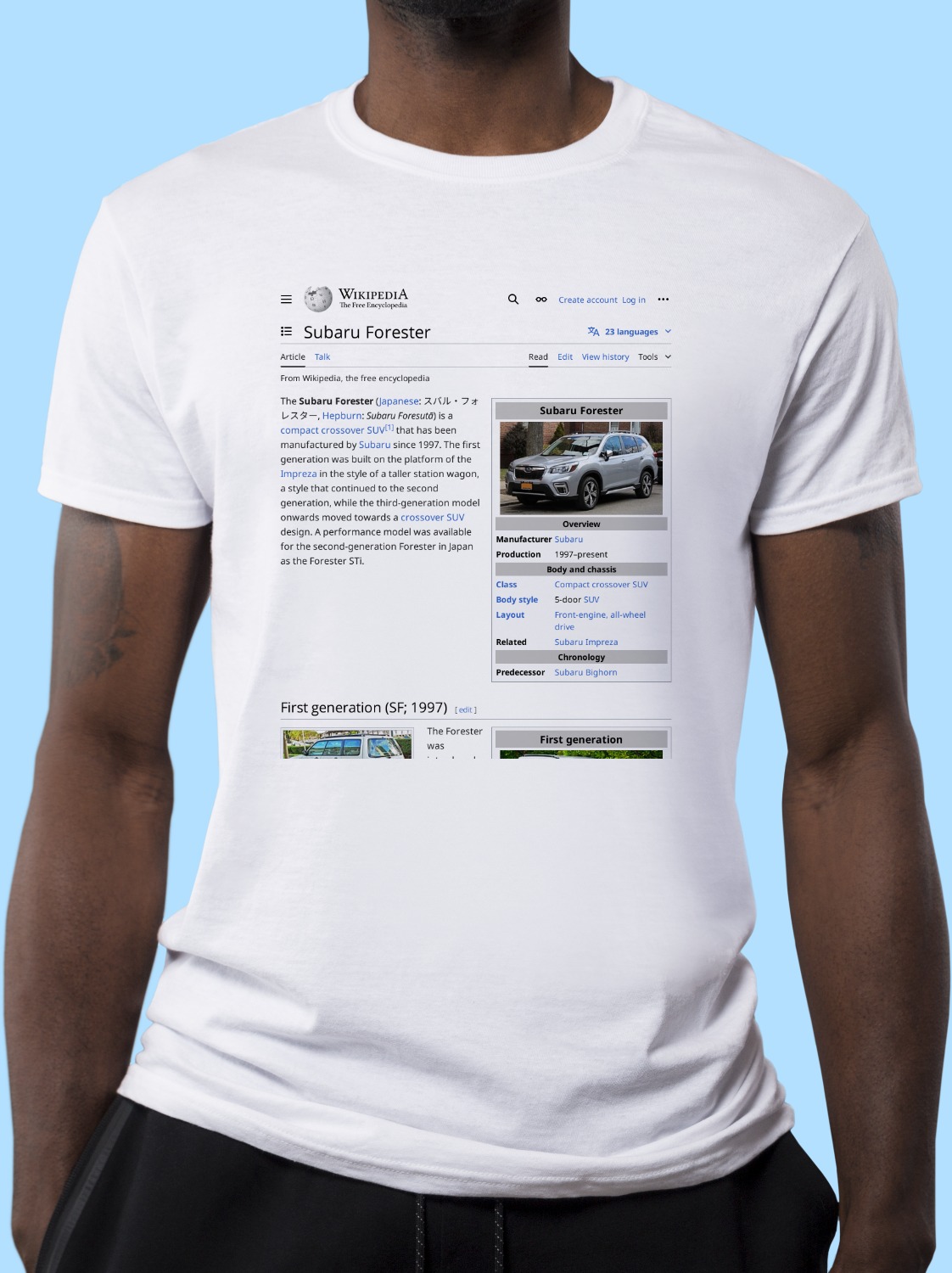 Subaru_Forester Wikipedia Shirt