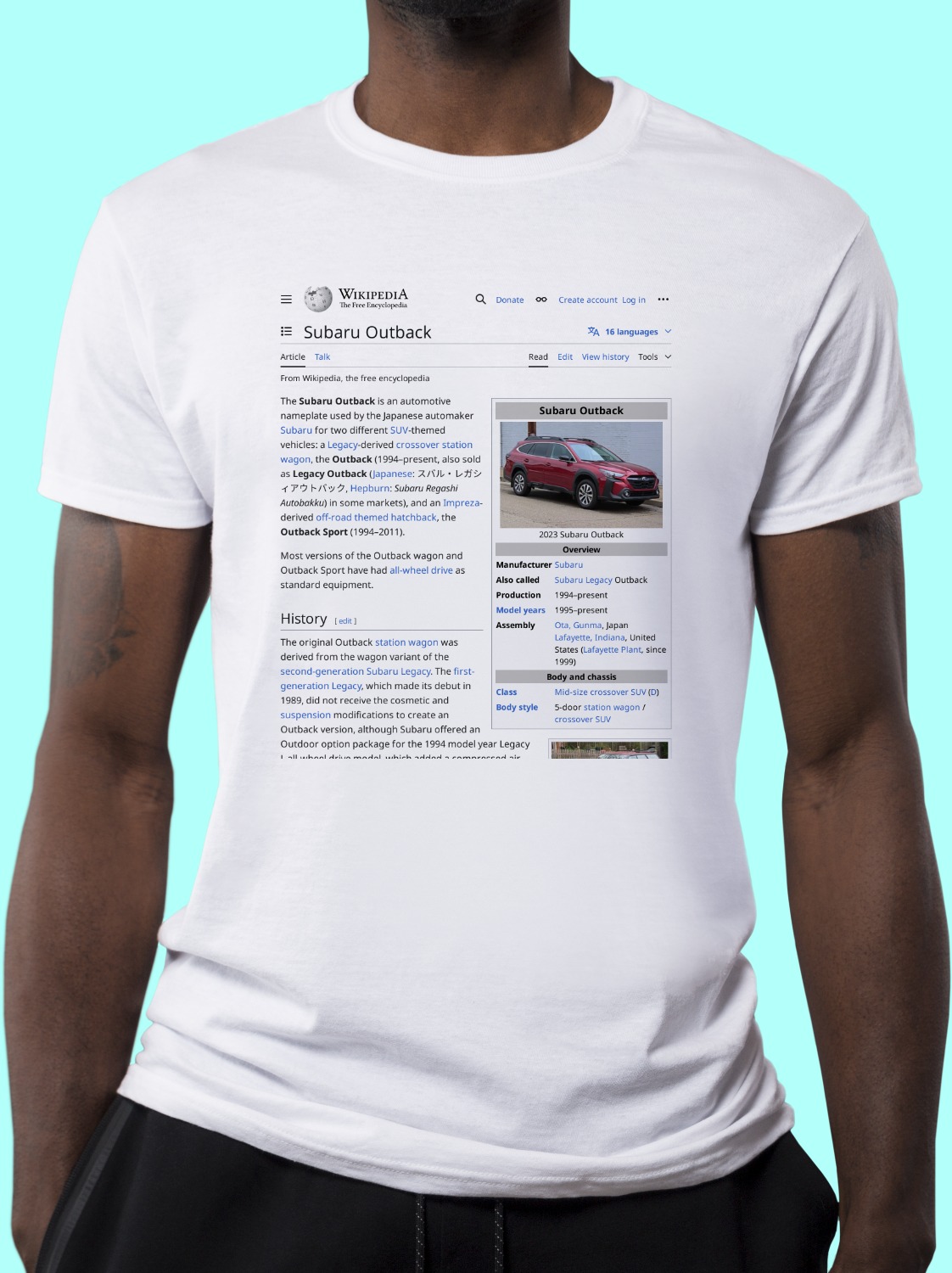 Subaru_Outback Wikipedia Shirt