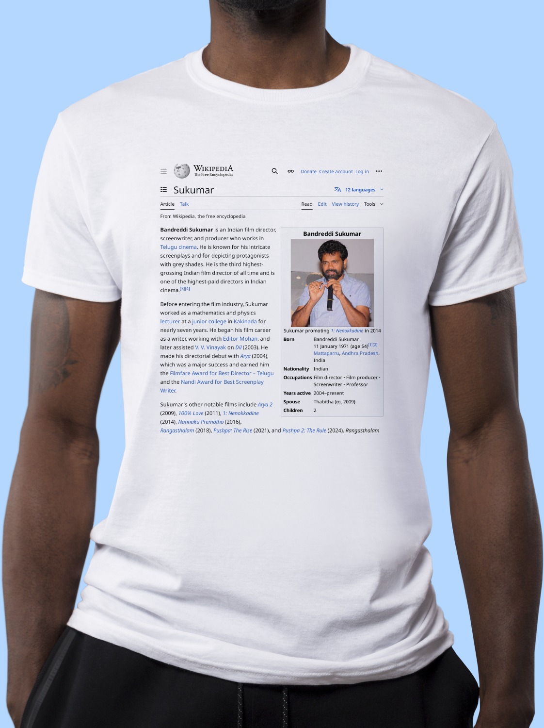 Sukumar_Writings Wikipedia Shirt