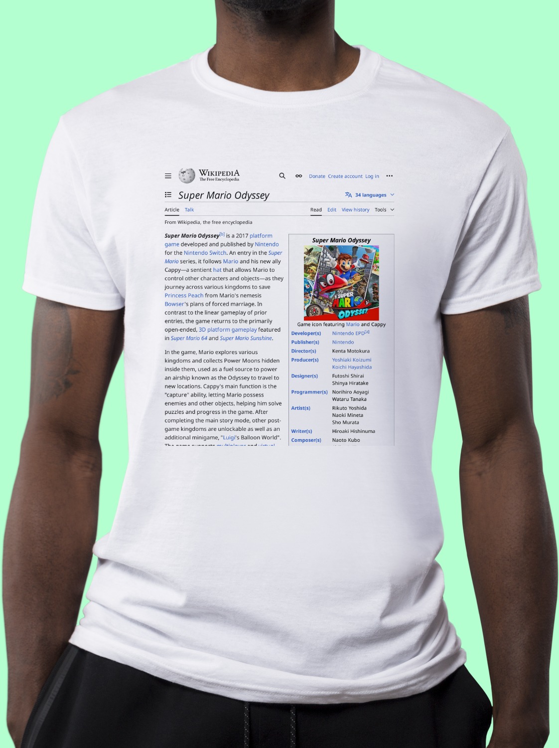 Super_Mario_Odyssey Wikipedia Shirt