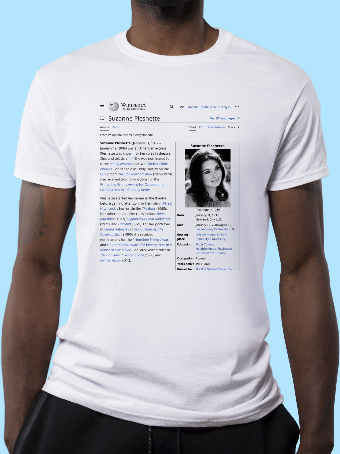 Suzanne_Pleshette Wikipedia Shirt