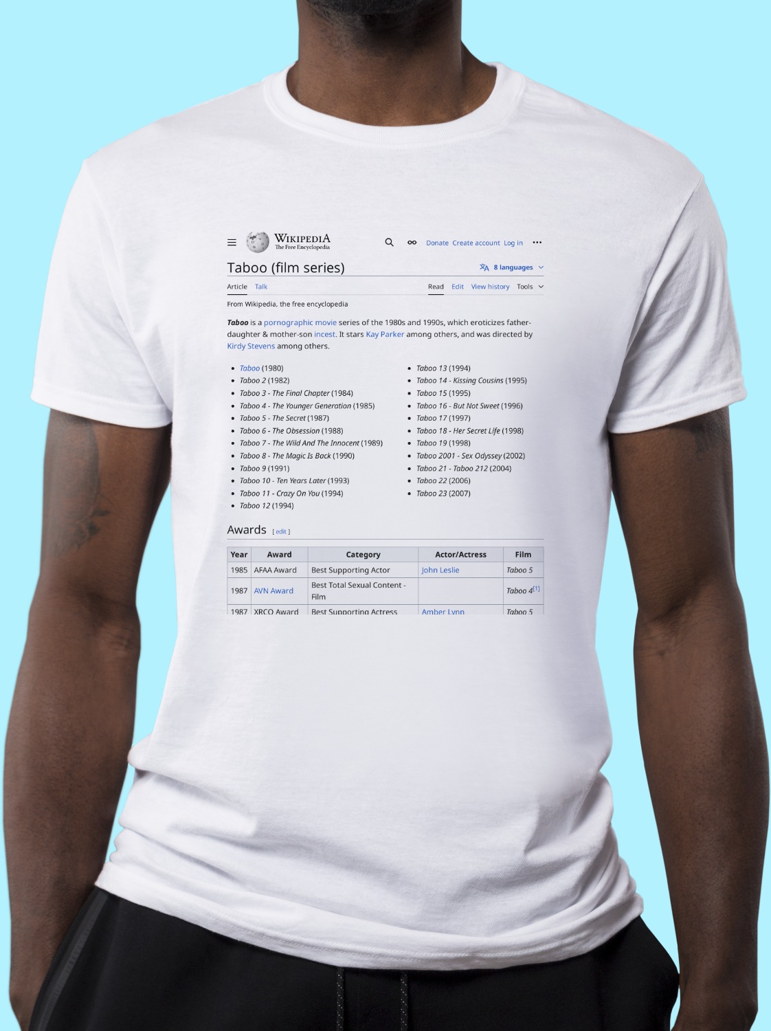 Taboo_(film_series) Wikipedia Shirt