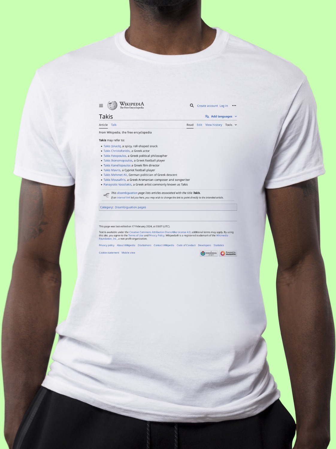 Takis Wikipedia Shirt