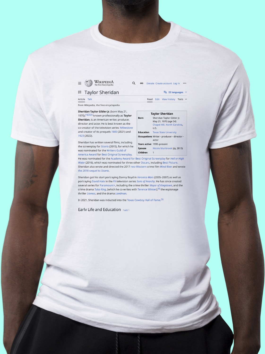 Taylor_Sheridan Wikipedia Shirt