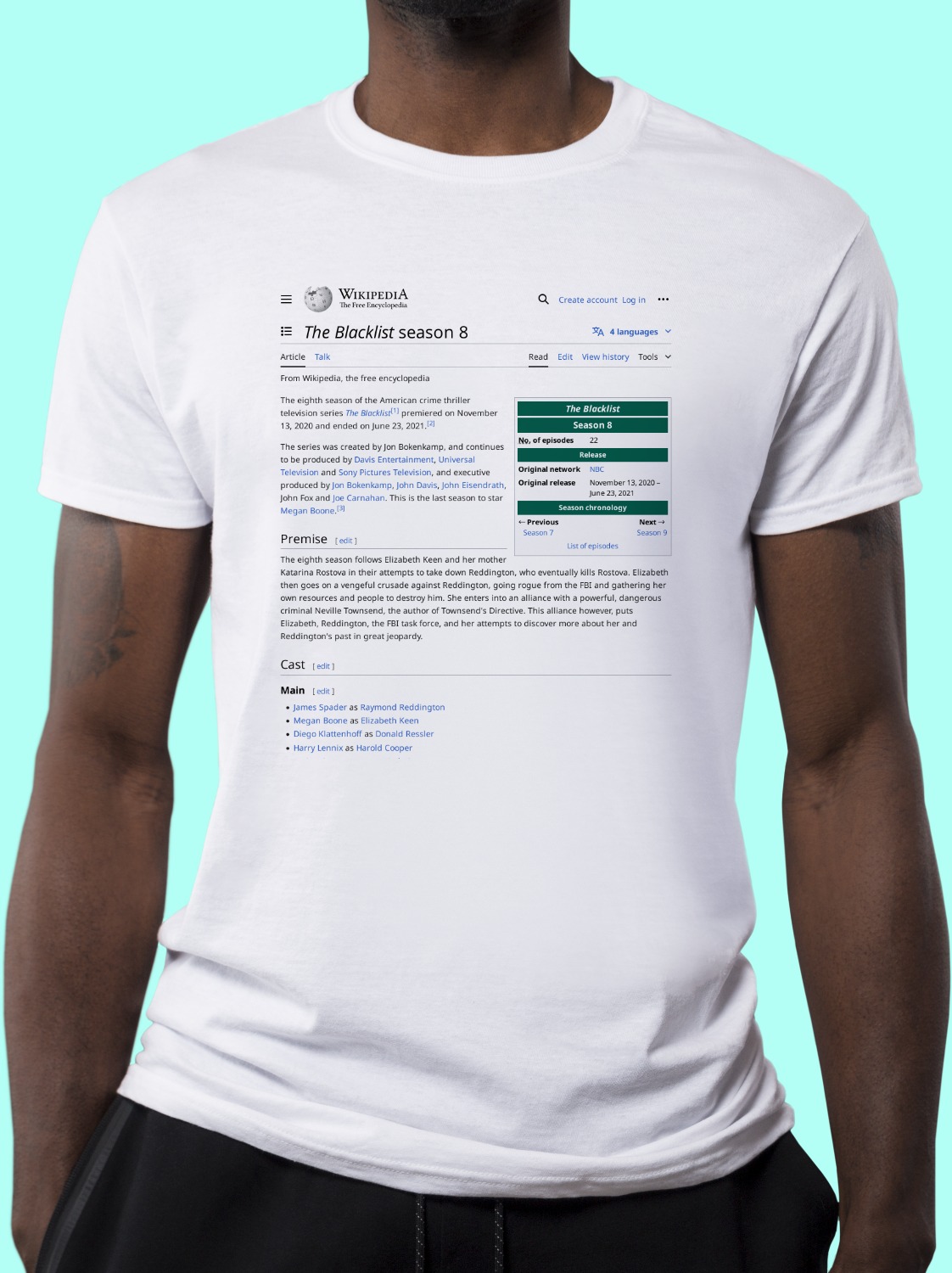 The_Blacklist_(season_8) Wikipedia Shirt