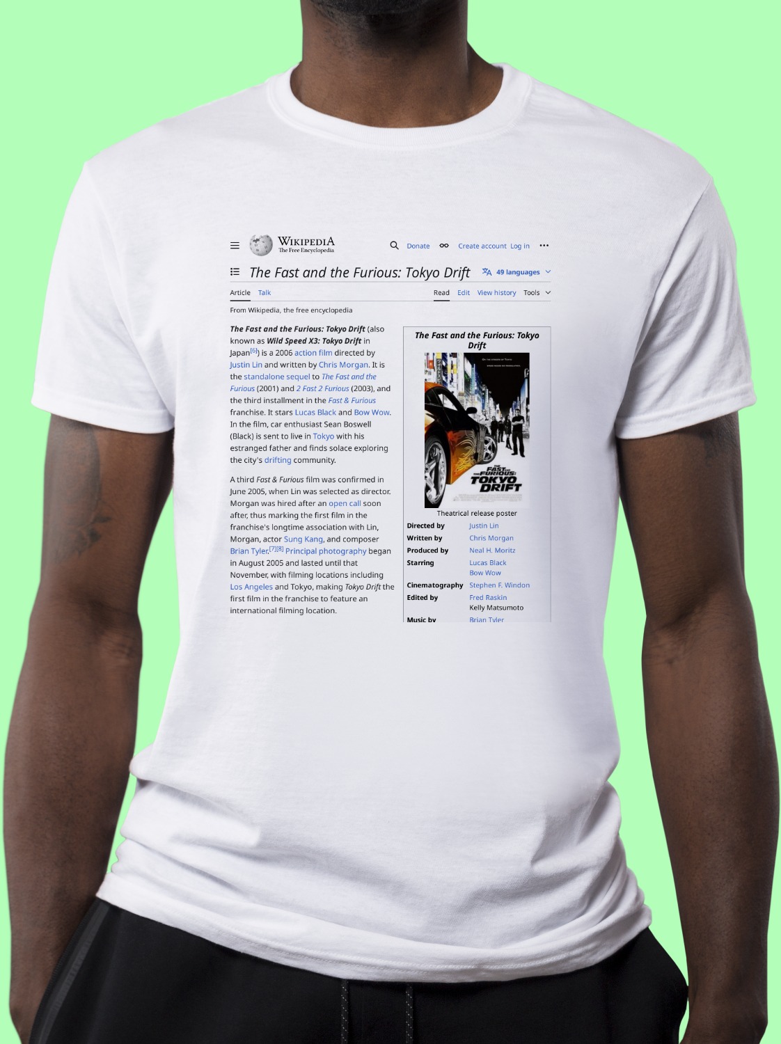 The_Fast_and_the_Furious:_Tokyo_Drift Wikipedia Shirt