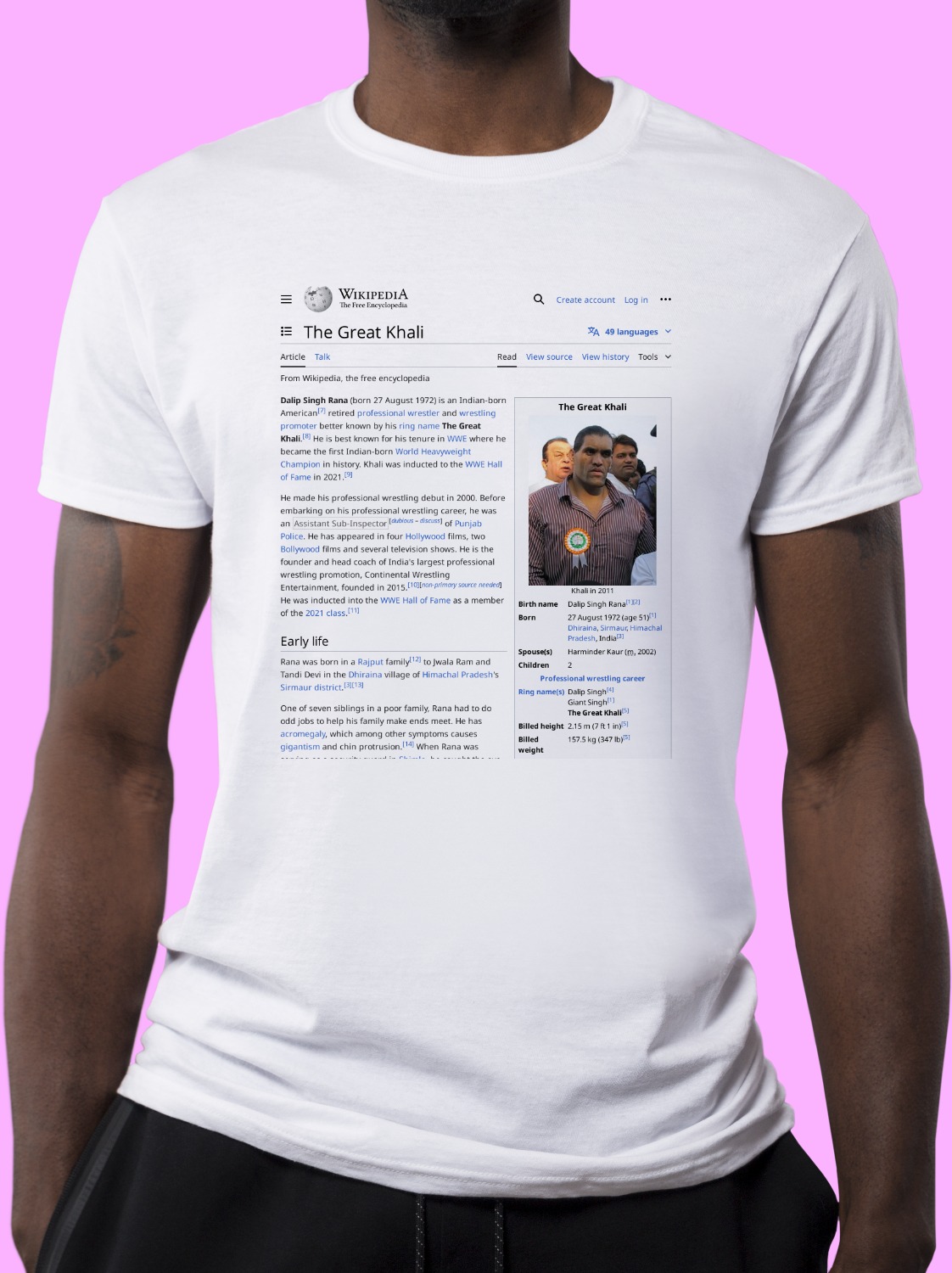 The_Great_Khali Wikipedia Shirt
