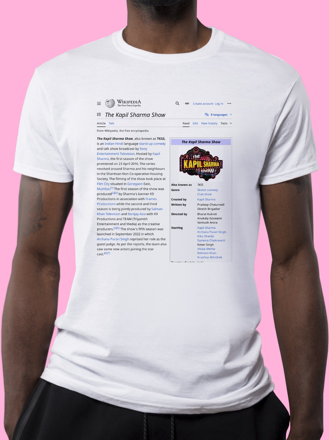 The_Kapil_Sharma_Show Wikipedia Shirt