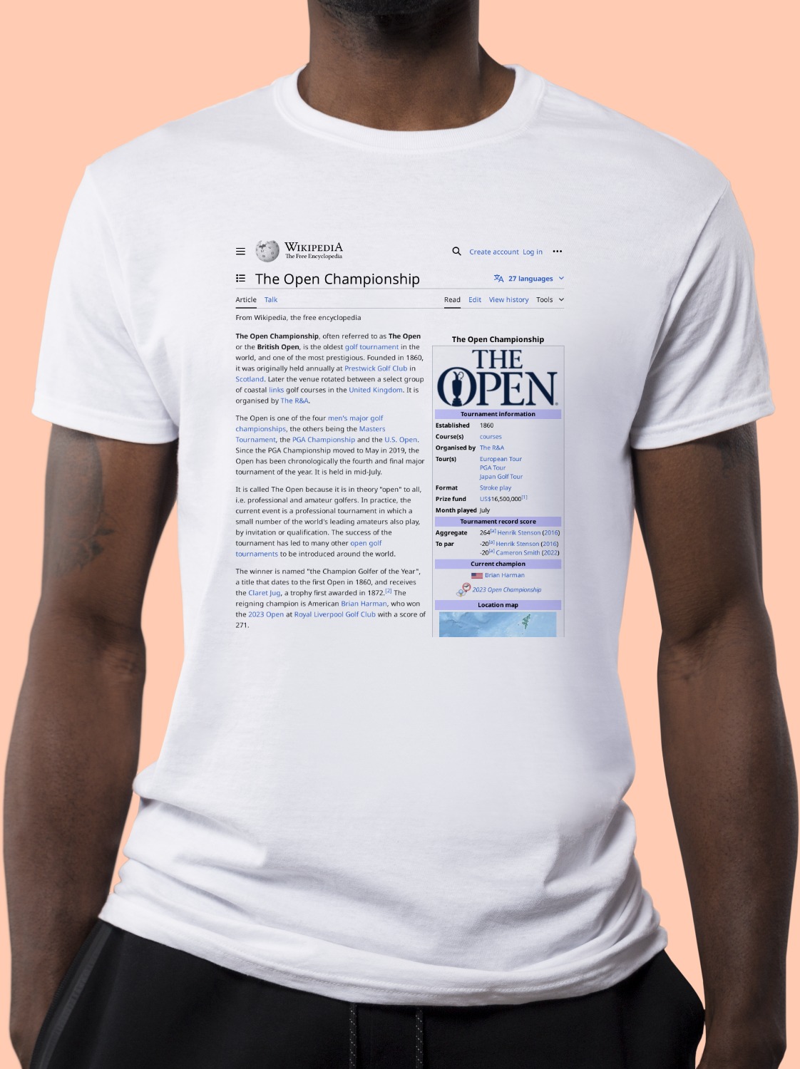 The Open Championship Wikipedia TShirt