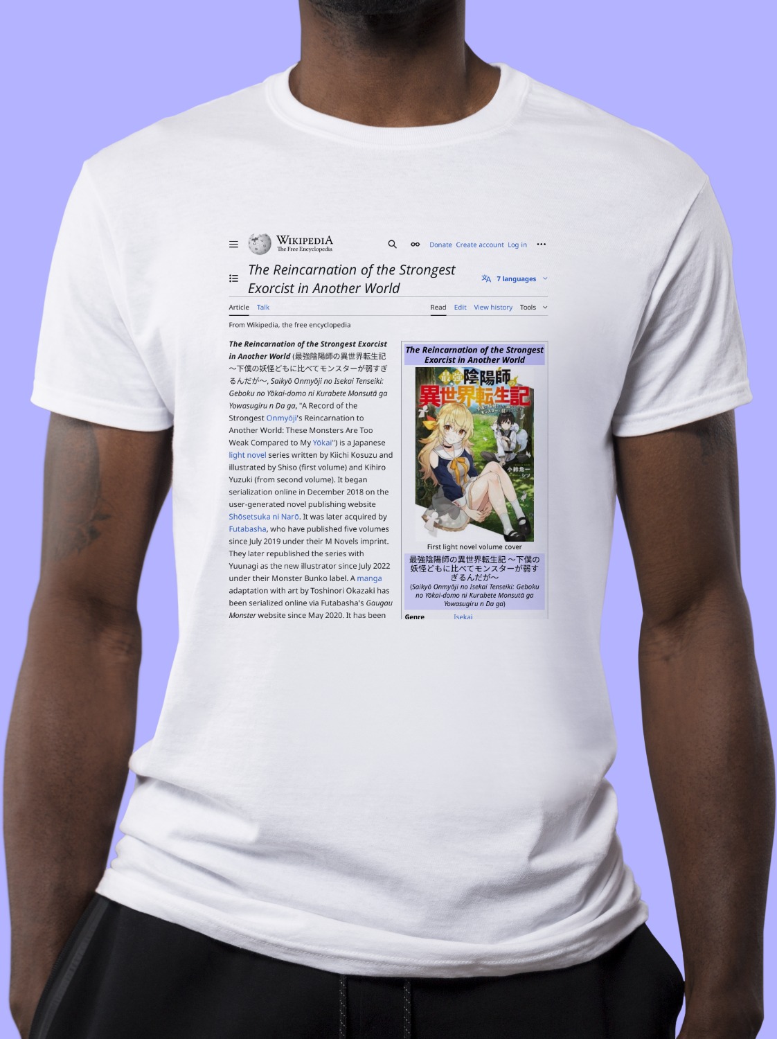 The_Reincarnation_of_the_Strongest_Exorcist_in_Another_World Wikipedia Shirt