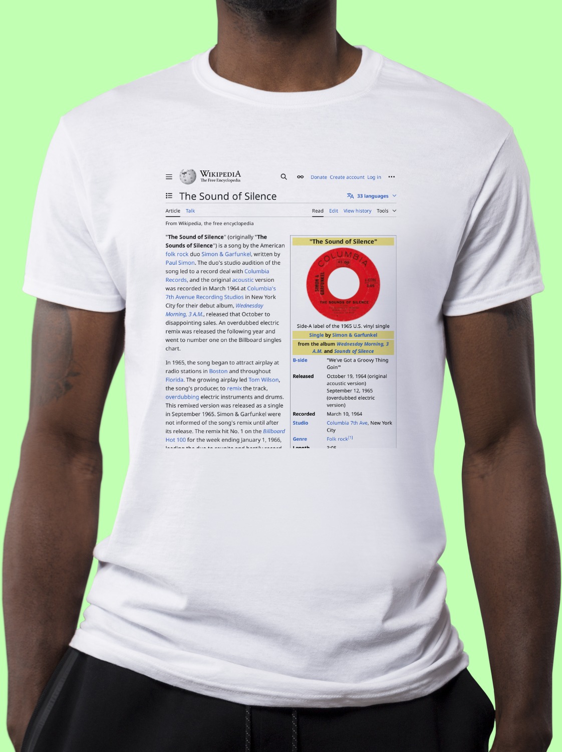 The_Sound_of_Silence Wikipedia Shirt