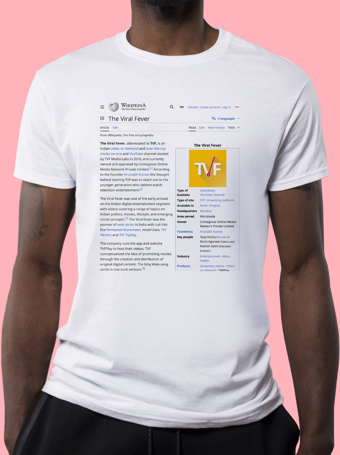 The_Viral_Fever Wikipedia Shirt