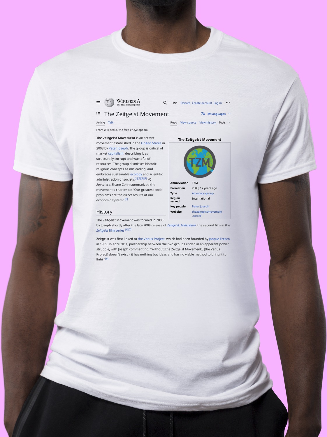 The_Zeitgeist_Movement Wikipedia Shirt