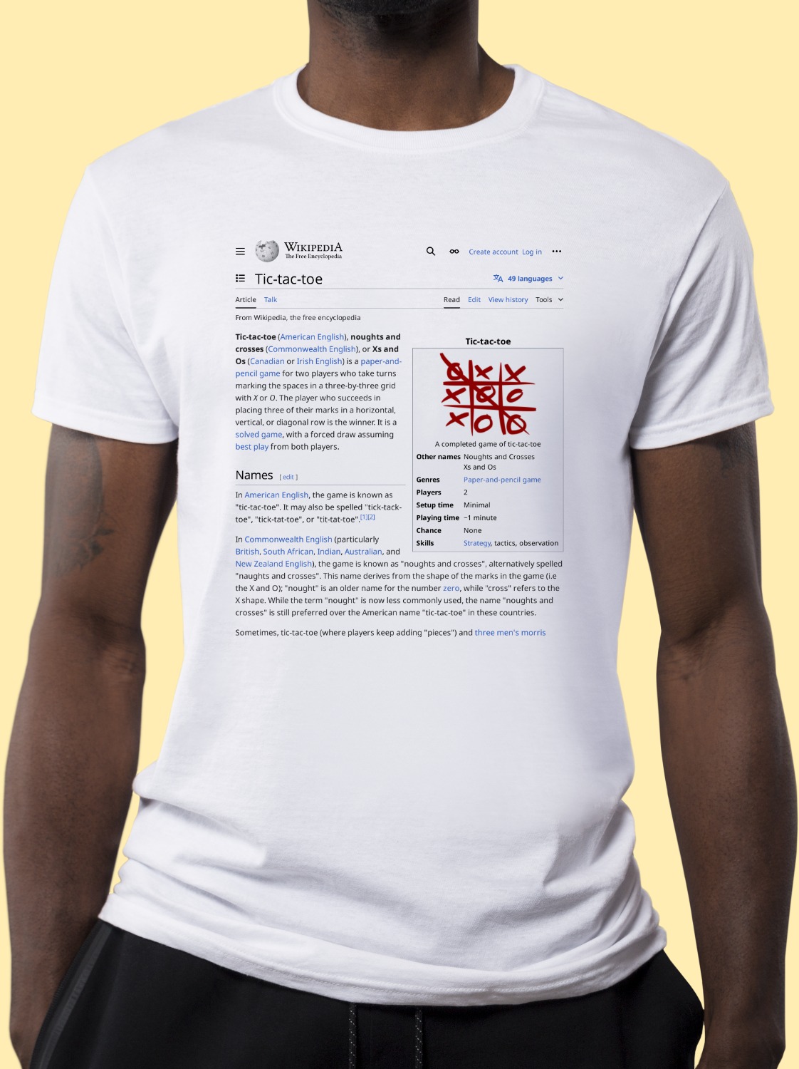 Tic-tac-toe Wikipedia Shirt