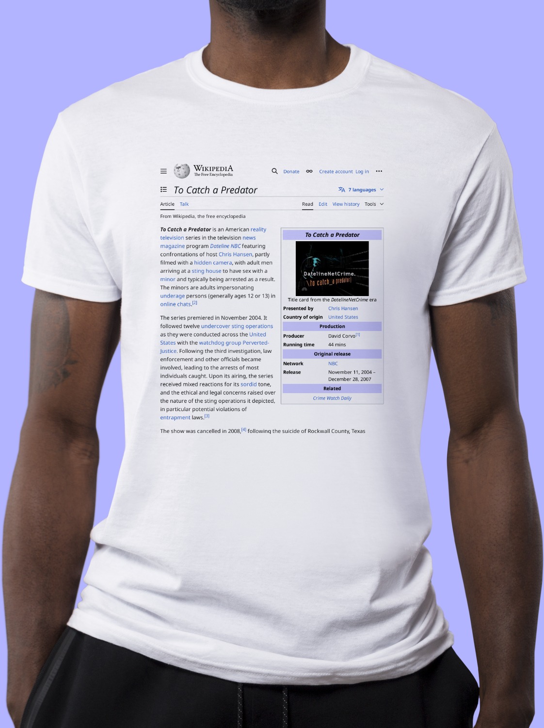 To_Catch_a_Predator Wikipedia Shirt