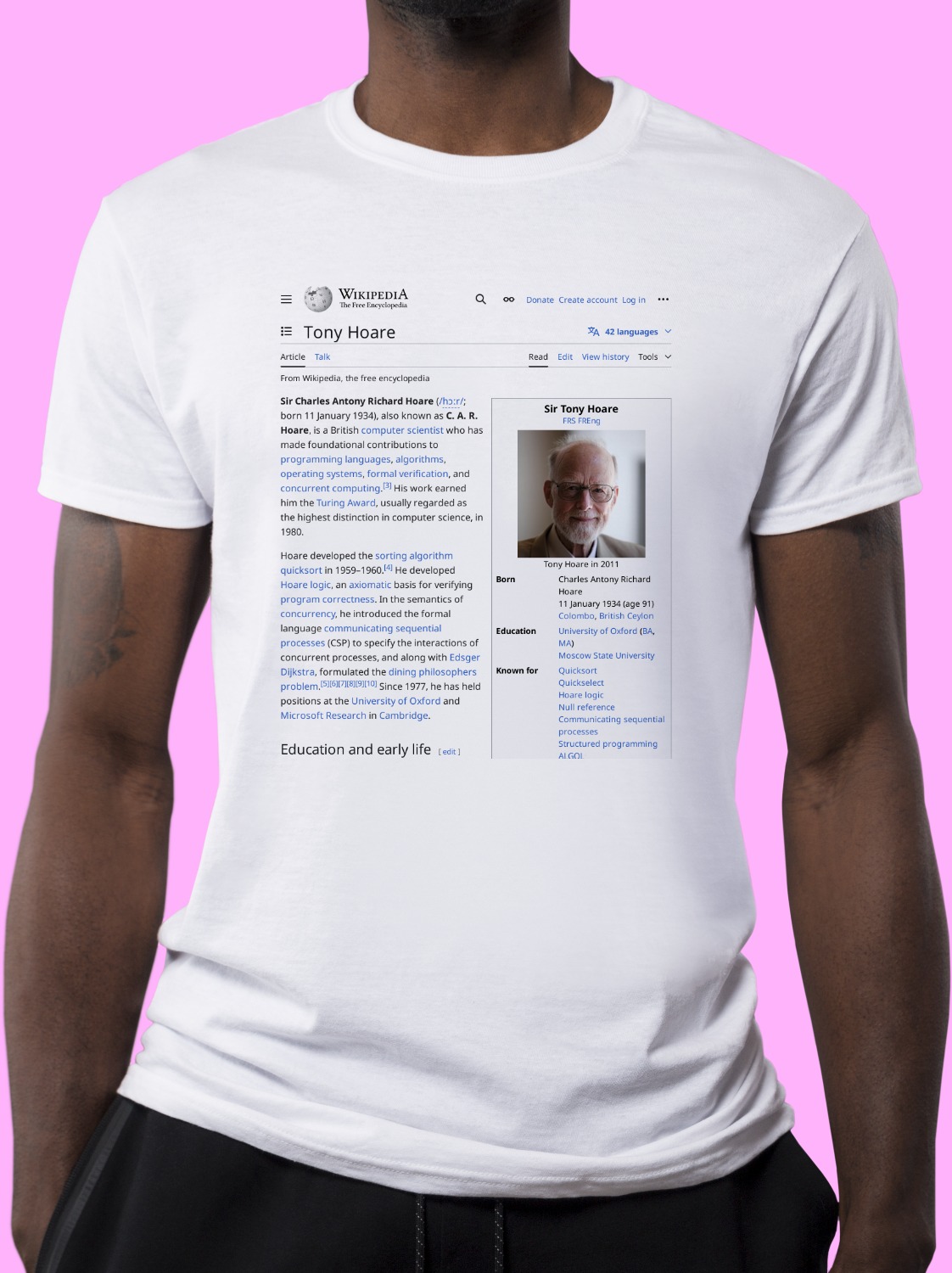 Tony_Hoare Wikipedia Shirt