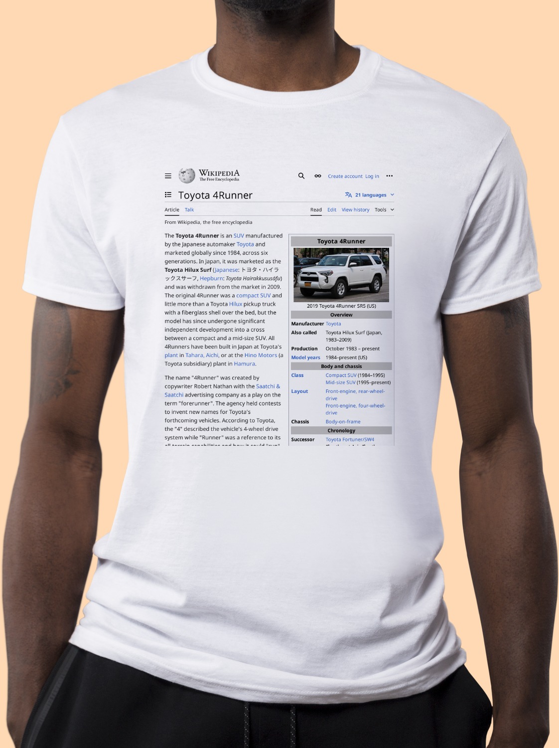 Toyota_4Runner Wikipedia Shirt