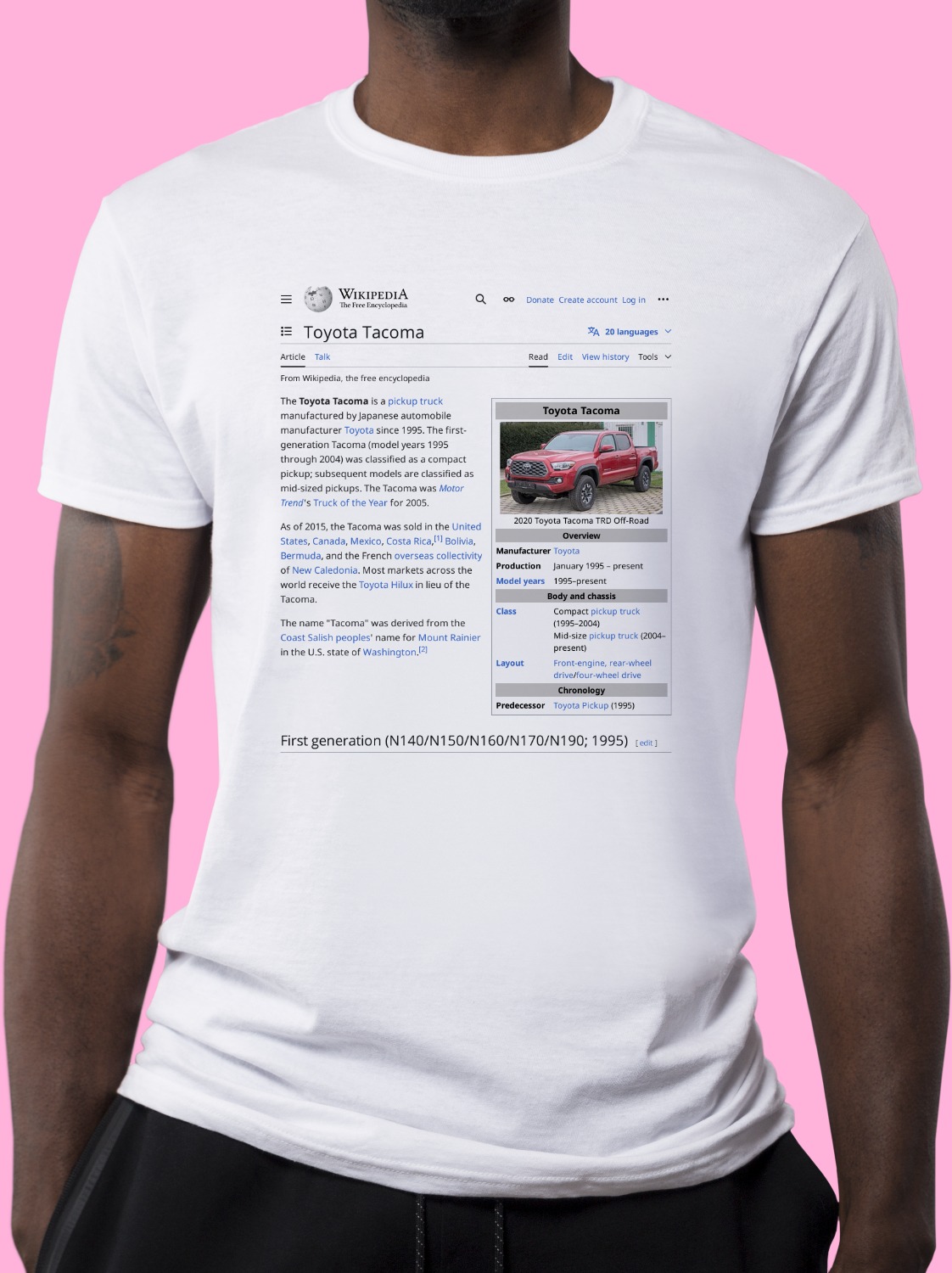 Toyota_Tacoma Wikipedia Shirt