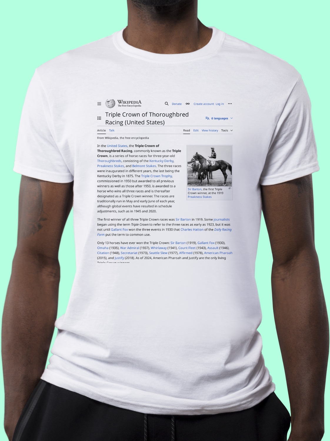 Triple_Crown_of_Thoroughbred_Racing_(United_States) Wikipedia Shirt